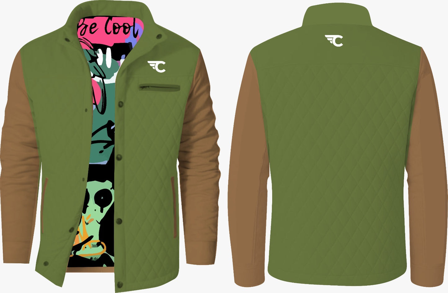 Moss Green & Brown Jacket