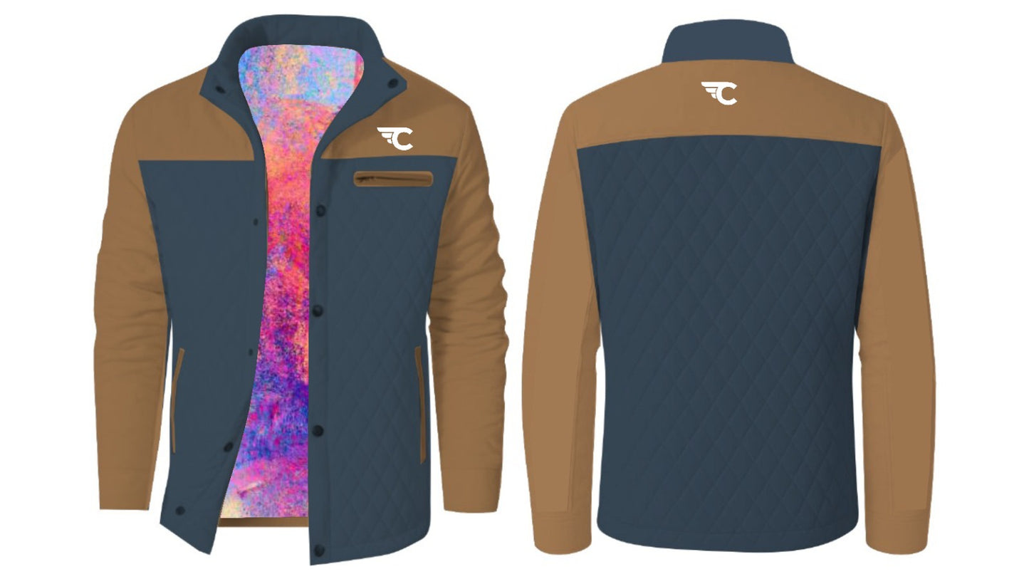 Spruce Blue & Brown Leather Jacket