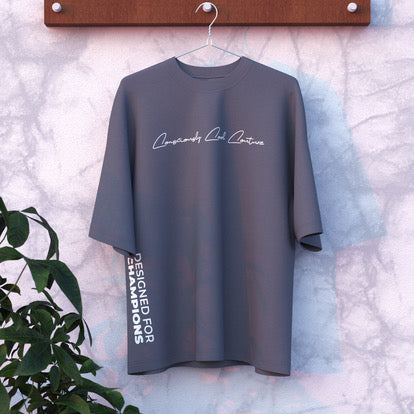 Grey Cotton Oversized T